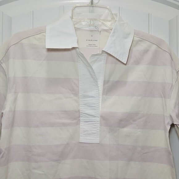 Everlane Striped Collared Polo Shirt Size XS New Organic Cotton Preppy Office - Picture 2 of 8